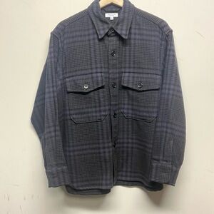 United Arrows Men's Black and Gray Plaid Jacket